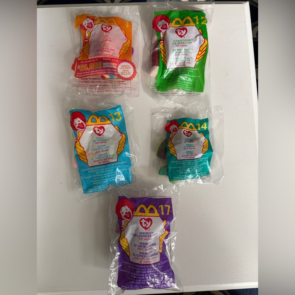 McDonald’s 2000’s Series~ TY Teenie Beanie Babies Toy Animals